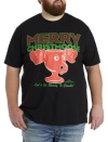 True Nation By Dxl Big & Tall Griswold Merry Christmoose Graphic Tee In Black