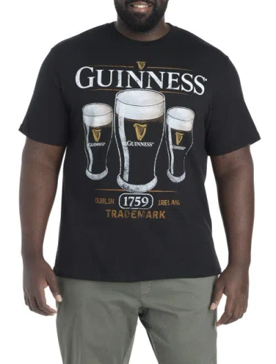True Nation By Dxl Big & Tall Guinness Three Cup Graphic Tee In Black