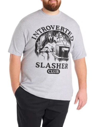 True Nation By Dxl Big & Tall Introverted Social Club Graphic Tee In Gray