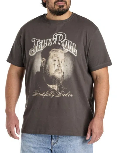 True Nation By Dxl Big & Tall Jelly Roll Beautifully Broken Graphic Tee In Graphite