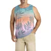 True Nation By Dxl Big & Tall Multi Leaf Print Sleeveless T-shirt