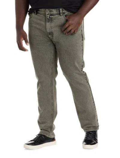 True Nation By Dxl Big & Tall Overdyed Tapered Fit Denim Jeans In Gray