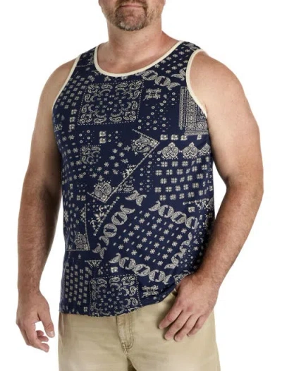 True Nation By Dxl Big & Tall Paisley Sleeveless T-shirt