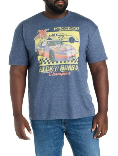 True Nation By Dxl Big & Tall Ricky Bobby Car Race Flag Graphic Tee In Blue