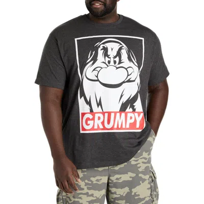 True Nation By Dxl Big & Tall Snow White Grumpy Graphic Tee In Graphite