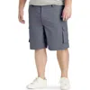 True Nation By Dxl Big & Tall Stretch Ripstop Cargo Shorts In Grey