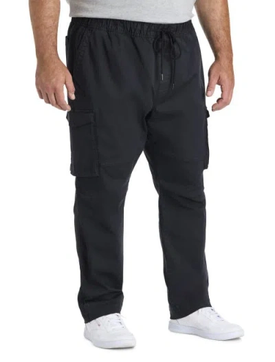 True Nation By Dxl Big & Tall Tapered-fit Comfort Cargo Pants In Black