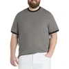 True Nation By Dxl Big & Tall Textured T-shirt In Taupe
