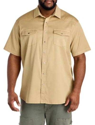 True Nation By Dxl Big & Tall Western-inspired Sport Shirt In Brown