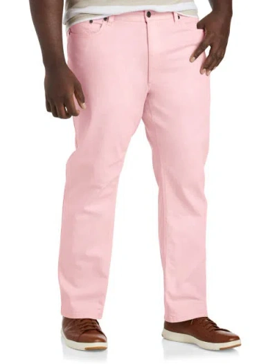 True Nation By Dxl Garment Dyed Stretch Twill Pants In Silver Pink