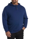 True Nation By Dxl Soft-wash Henley Hoodie In Blue Depths