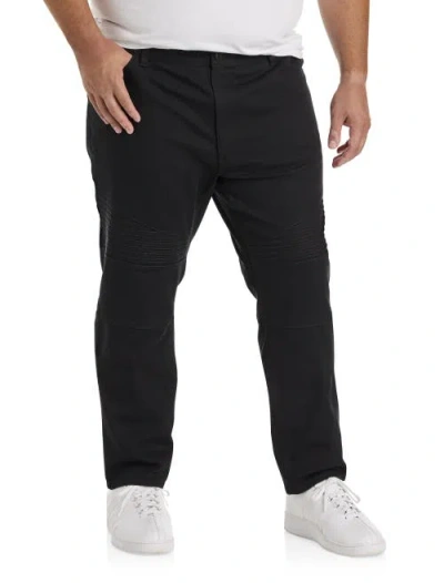 True Nation By Dxl True Nation Black Moto Tapered-fit Jeans