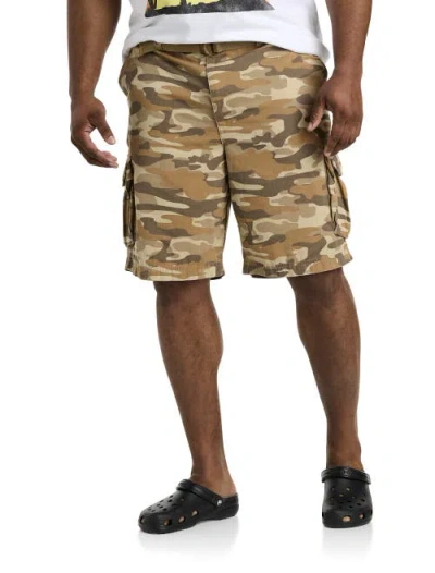 True Nation Relaxed-fit Twill Cargo Shorts In White Pepper