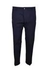 True Nyc Blue Stretch Cotton Pants In Blue