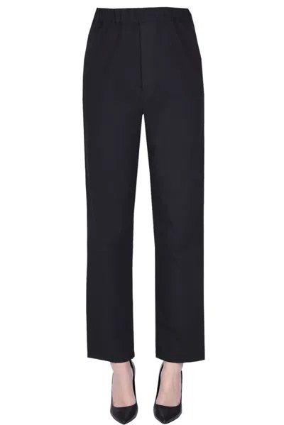 True Nyc Lightweight Cotton Trousers In Black