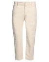 True Nyc Man Pants Cream Size 32 Cotton, Linen, Elastane In White