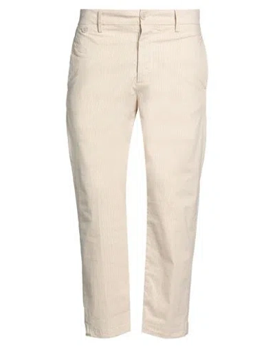 True Nyc Man Pants Cream Size 32 Cotton, Linen, Elastane In White