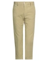 True Nyc Man Pants Military Green Size 34 Cotton, Linen, Elastane In Green