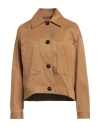 True Nyc Woman Jacket Camel Size M Cotton, Elastane In Beige