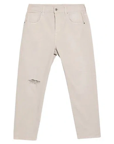 True Nyc Woman Jeans Beige Size 29 Cotton, Elastane, Bovine Leather
