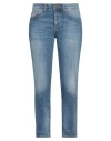 True Nyc Woman Denim Pants Blue Size 31 Cotton, Elastane, Bovine Leather In Blue