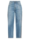 True Nyc Woman Jeans Blue Size 27 Cotton, Elastane, Polyester, Bovine Leather In Blue