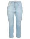True Nyc Woman Jeans Blue Size 27 Cotton, Elastane, Polyester, Cow Leather In Blue
