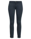 True Nyc Woman Jeans Navy Size 27 Cotton, Elastane, Polyester, Cow Leather In Navy Blue