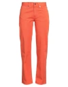 True Nyc Woman Jeans Orange Size 30 Cotton, Elastane