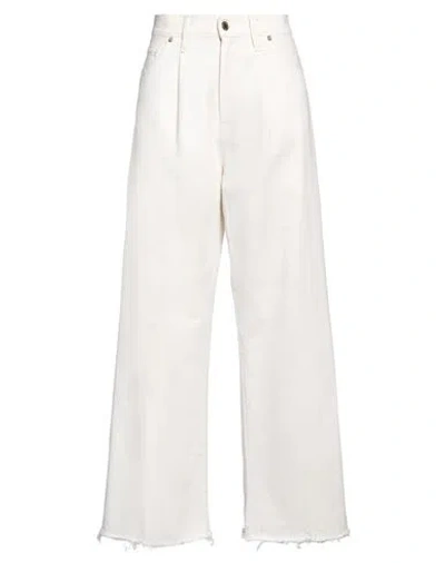 True Nyc Woman Pants Ivory Size 29 Cotton In White