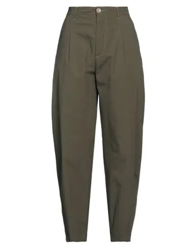 True Nyc Woman Pants Military Green Size 27 Cotton, Elastane