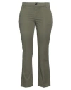 True Nyc Woman Pants Military Green Size 28 Cotton, Elastane In Green
