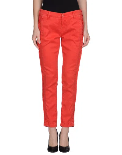 True Nyc Woman Pants Red Size 30 Linen, Cotton, Elastane