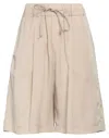 True Nyc Woman Shorts & Bermuda Shorts Beige Size L Tencel In Beige