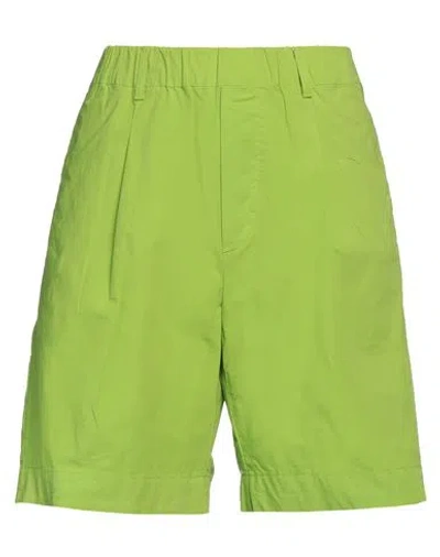 True Nyc Woman Shorts & Bermuda Shorts Light Green Size M Cotton, Elastane In Green