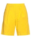 True Nyc Woman Shorts & Bermuda Shorts Yellow Size L Cotton, Elastane In Yellow