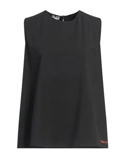 True Nyc Woman Top Black Size M Cotton, Elastane