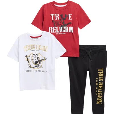 True Religion Kids'  3-piece Graphic T-shirt & Joggers Set In White
