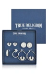 True Religion 4-pack Assorted Stud & Hoop Earrings In Blue