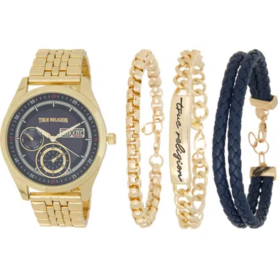 True Religion 4-piece Set Watch And Bracelet Gift Set In Multi
