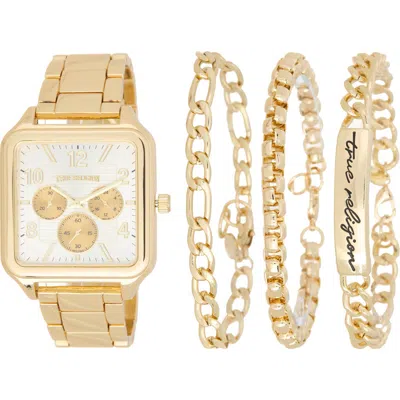 True Religion 4-piece Watch And Bracelet Set In Gray