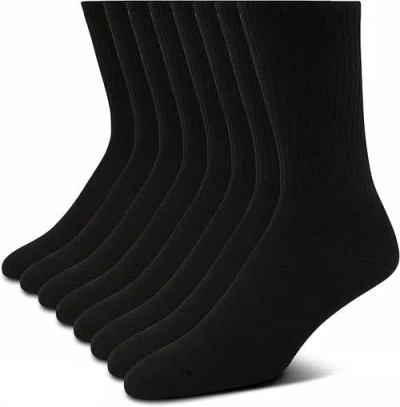 True Religion 8 Pairs Premium Athletic Crew Socks In Black