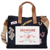 True Religion Andy Multi Patch Medium Tote In Blue