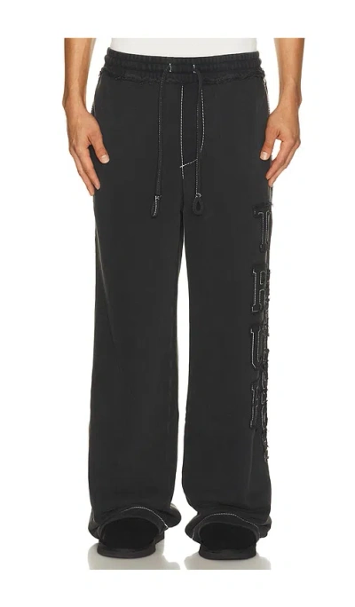 True Religion Applique Big T Baggy Sweatpants In Black