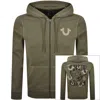 True Religion Floating Horseshoe Zip Hoodie In Green