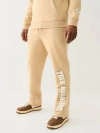 True Religion Arched Logo Straight Leg Sweat Pant In Neutral
