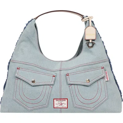 True Religion Arden Contrast Stitch Hobo Bag In Blue