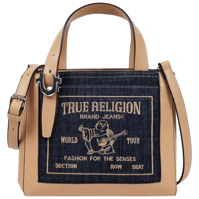 True Religion Arvin Buddha Motif Crossbody Tote In Blue