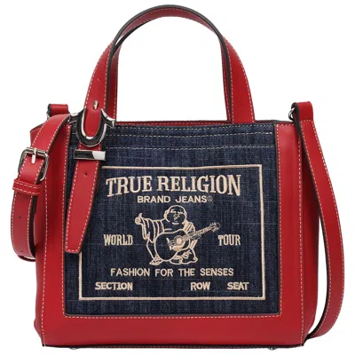 True Religion Arvin Buddha Motif Crossbody Tote In Red