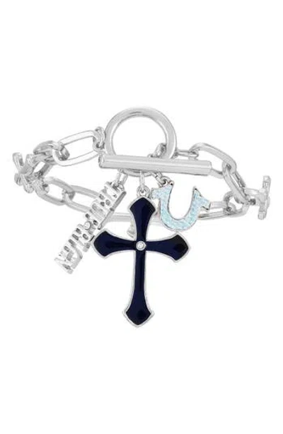 True Religion Assorted Charm Chain Bracelet In Silver